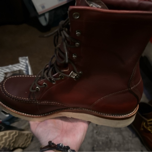 NIB reddish brown vintage Chippewa boots Made In USA! Moc toe 8 inch shaft main image 5